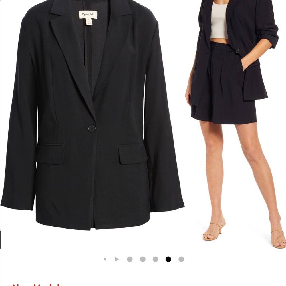 Open Edit Unstructured Black Blazer